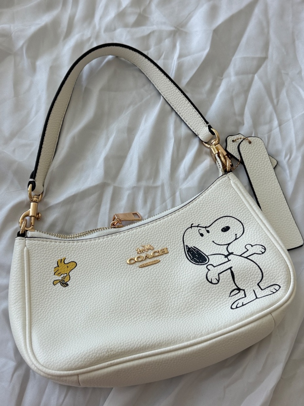 COACH x Peanuts Snoopy Woodstock Teri Shoulder Crossbody Bag White